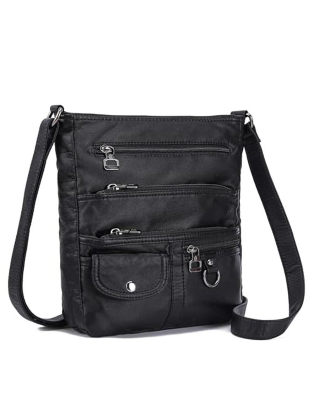 Womens Small Crossbody Bag Multi Pocket Leather Travel Shoulder Purse Handbag